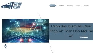 Chiếc xe ô tô với hệ thống cảnh báo điểm mù được minh họa rõ ràng trong giao thông.