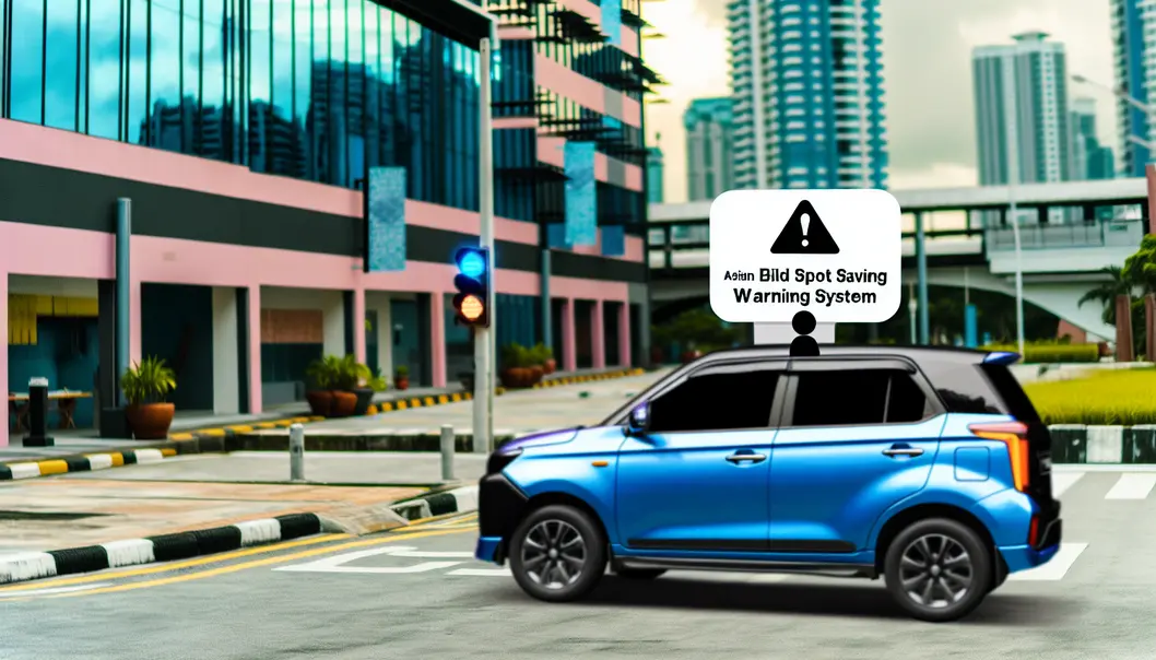 Mô tả nguy cơ từ điểm mù trong giao thông đông đúc.